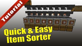 Minecraft  Tutorial Quick amp Easy Item Sorter With Overflow Protection [upl. by Chasse230]