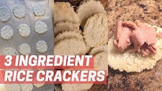 How To Make Crunchy Rice Crackers  Simple 3 Ingredient Recipe [upl. by Sandstrom]