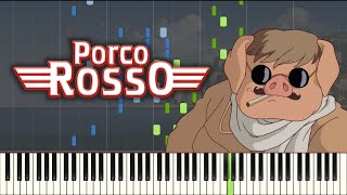 The Bygone Days  PORCO ROSSO  SHEETS  Piano Tutorial Synthesia [upl. by Adeehsar132]