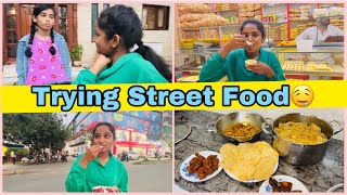 Trying Spicy And Tasty Street Food🤤 SPURTHI VLOGS [upl. by Maclay]