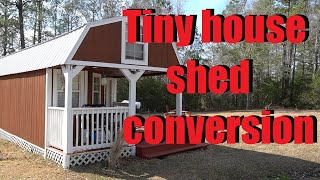 DIY Shed Conversion Tiny House [upl. by Enirac]