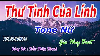 Tình Thư Của Lính  Karaoke  Tone Nữ  Nhạc Sống  gia huy beat [upl. by Annotahs]