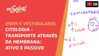 Me Salva CIT14  Citologia  Transporte através da membrana Ativo e passivo [upl. by Jago]