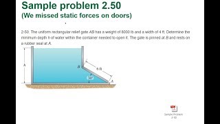 Static Forces on doors Fluid Mechanics ENG8320 [upl. by Herc]