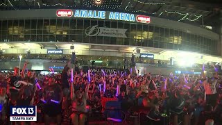 Tampa Bay Lightning fans celebrate gamewinning goal [upl. by Nnylyahs]