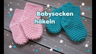 Babysocken Socken häkeln  sehr einfach [upl. by Nylesoj]