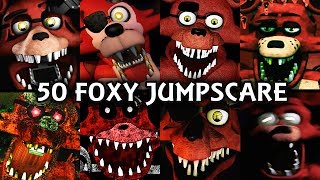 50 FOXY JUMPSCARES  FNAF amp Fangame [upl. by Aimek797]