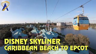 Disney Skyliner POV  Disneys Caribbean Beach Resort to Disneys Riviera Resort and Epcot [upl. by Ezechiel]