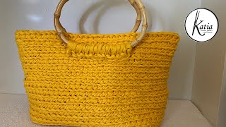 Tutorial uncinetto borsa estate con fettuccia [upl. by Dorin]