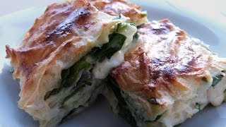 Ispanaklı Peynirli Börek  Peynirli Börek Tarifi  Ispanaklı Börek Nasıl Yapılır [upl. by Sirod]