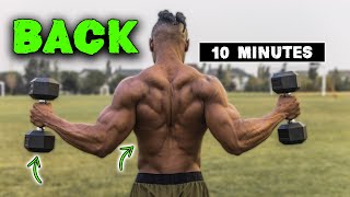 10 MINUTE LIGHTWEIGHT DUMBBELL BACK WORKOUT [upl. by Einahpts]