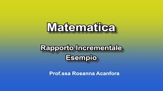 Rapporto Incrementale Esempio [upl. by Htessil]