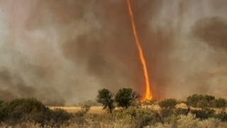 Tornado Engulfed by Fire Caught on Tape  Good Morning America  ABC News [upl. by Aynat]