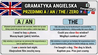 Przedimki A AN THE ZERO Angielski określone i nieokreślone  Articles in English [upl. by Tegirb]