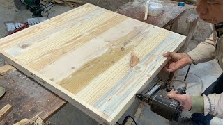 Amazing Design Ideas Recycling DIY Wood Pallet Projects  Building A DIY Pallet Table [upl. by Garv]