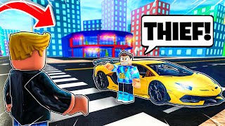 Fan STEALS A FAMOUS YOUTUBER SUPERCAR In ROBLOX  Car Dealership Tycoon RP [upl. by Nalon]