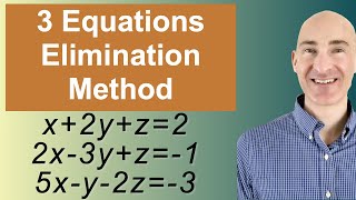 Solving Systems of 3 Equations Elimination [upl. by Perlman]