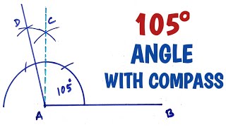 How to construct 105 degree angle with compass [upl. by Lati]