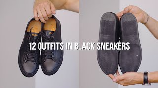 12 Ways to Style Black Sneakers  Men’s Fashion  Outfit Ideas [upl. by Skillern]