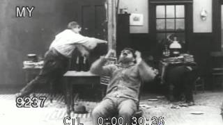 1916 Vintage Silent Pie Fight with Charlie Chaplin [upl. by Manup315]