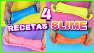 4 RECETAS PARA HACER SLIME  SLIME FÁCIL Y SIN BÓRAX  NatyGloss [upl. by Raymond83]