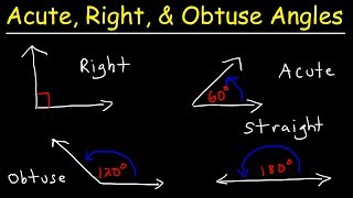 Acute Obtuse Right amp Straight Angles  Complementary and Supplementary Angles [upl. by Catlin]