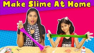 How to Make Easy Slime At Home  Kids Making Slime At Home Only Two Ingredients [upl. by Ayitahs]