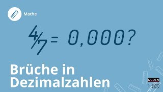 Bruchrechnung Brüche in Dezimalzahlen umwandeln  Mathe [upl. by Humberto]