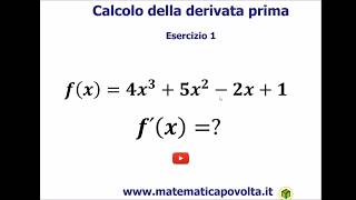 Calcolo della derivata prima  Esercizio 1 [upl. by Kay]