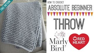 How to Crochet Beginner Crochet Throw Right Handed [upl. by Ennovahc]