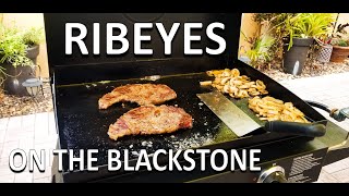 Ribeyes on the Blackstone 22quot Griddle  COOKING WITH BIG CAT 305 [upl. by Pich256]