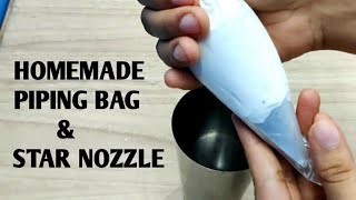 How to make Piping Bag and Star Nozzle at HomeDIY [upl. by Ali]