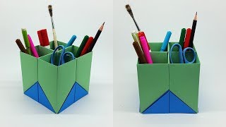 How to Make Pen Stand Easy Paper Pen Holder  DIY Paper Pencil Holder [upl. by Nevram220]