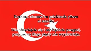 Hymn Turcji  Anthem of Turkey TRPL tekst [upl. by Kisor764]