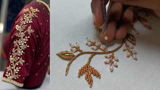 Zardosi work  Blouse designs  aariembroidery20 [upl. by Aihcats]