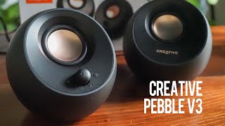 Creative Pebble V3 Stylish Yet Powerful Minimalistic Speakers [upl. by Joceline960]