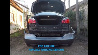 PDC FAILURE ERROR  REPLACE PARKING SENSOR ON BMW E 60 INLOCUIRE SENZOR DE PARCARE BMW [upl. by Asilla]