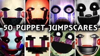 50 PUPPET JUMPSCARES  Marionette in FNAF amp Fangames [upl. by Rebmac]