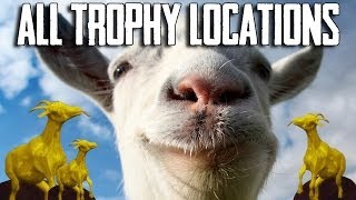 Goat Simulator ALL TROPHY LOCATIONS GUIDE [upl. by Htiekel758]