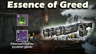 Destiny 2 Shadowkeep  Essence of Greed  Ethereal Charms Location  A Fine Memorial Guide [upl. by Bartle683]