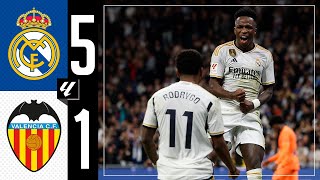 Real Madrid 51 Valencia  HIGHLIGHTS  LaLiga 202324 [upl. by Ydnew829]