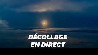 Un pilote filme depuis le ciel le décollage dune fusée Ariane [upl. by Yzmar]