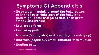 Appendicitis Early Signs amp Symptoms [upl. by Eiramnna]