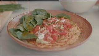 Deliciously Ella Five Minute Chickpea Pancakes  Vegan amp Gluten Free [upl. by Anyzratak588]