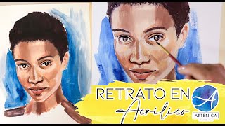 RETRATO EN ACRILICO  ARTENICA Acrylic PAINT PORTRAIT [upl. by Lilybelle]