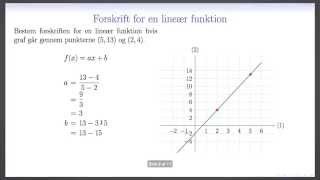 Lineær funktion L22  Forskrift for lineær funktion [upl. by Gare]