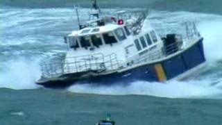 Windfarm service vessel Island Tiger undergoing rough weather sea trials off Cork 2011 [upl. by Einned407]