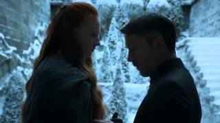 Sophie Turner Sansa Stark Littlefinger Game of Thrones Kiss [upl. by Enaek338]