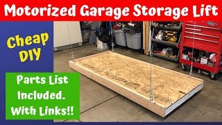 Motorized Garage Storage Lift Build [upl. by Litch]