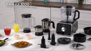 Bajaj FX 1000 DLX Food Processor Demo Video [upl. by Vivle]